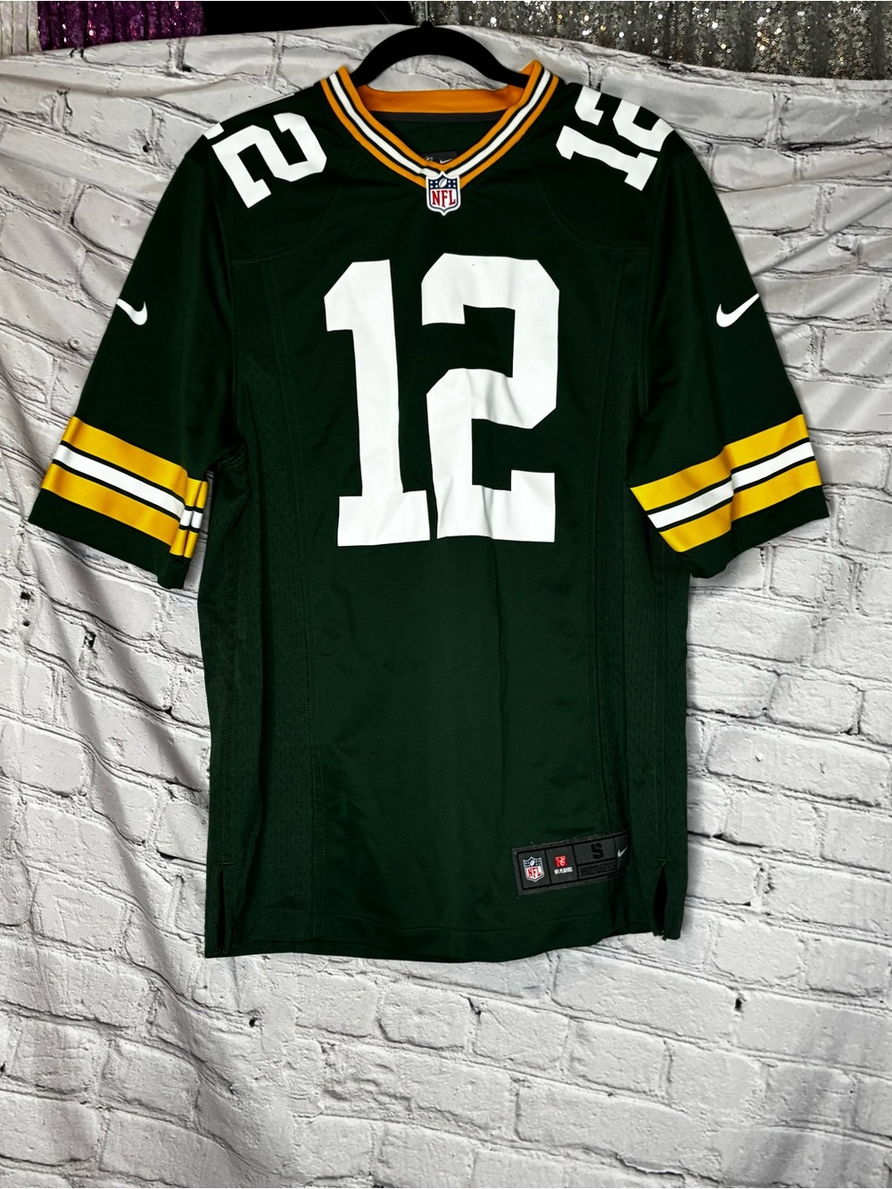 Nike Green Bay Packers Football Aaron Rodgers #12 NFL On Field Game Jersey Sz S